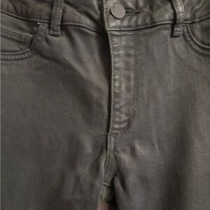 Women’s DL 1961 dark green coated jeans